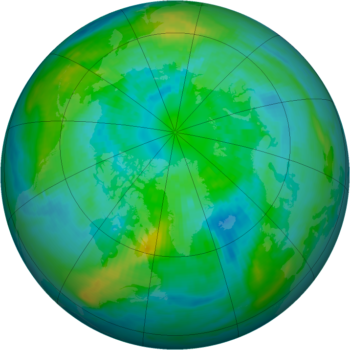 Arctic ozone map for 03 October 1987